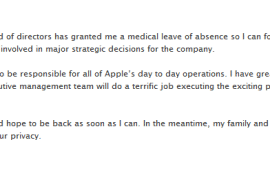 ستيف جوبز في إجازة عن آبل لأسباب طبية