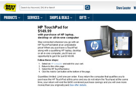 HP TouchPad يعود من جديد لمتجر Best Buy بسعر 150 دولار فقط